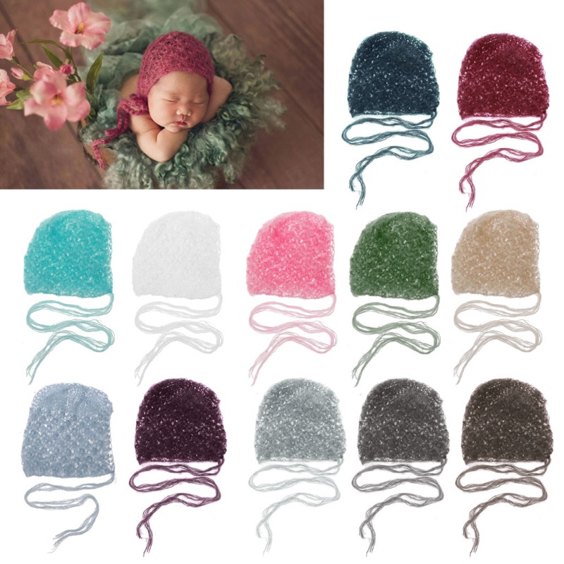Mohair Dệt Kim Thủ Công Làm Phụ Kiện Chụp Ảnh Cho Bé Sơ Sinh