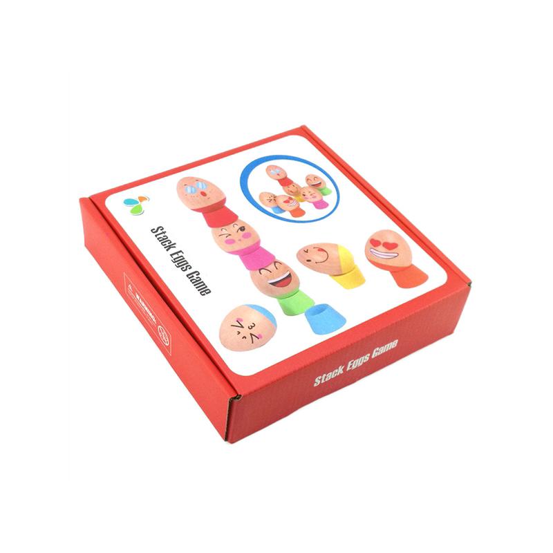 Home 12Pcs Wooden Face Stacking Eggs Block Fun Balance Game Toy Stack Kids Gift