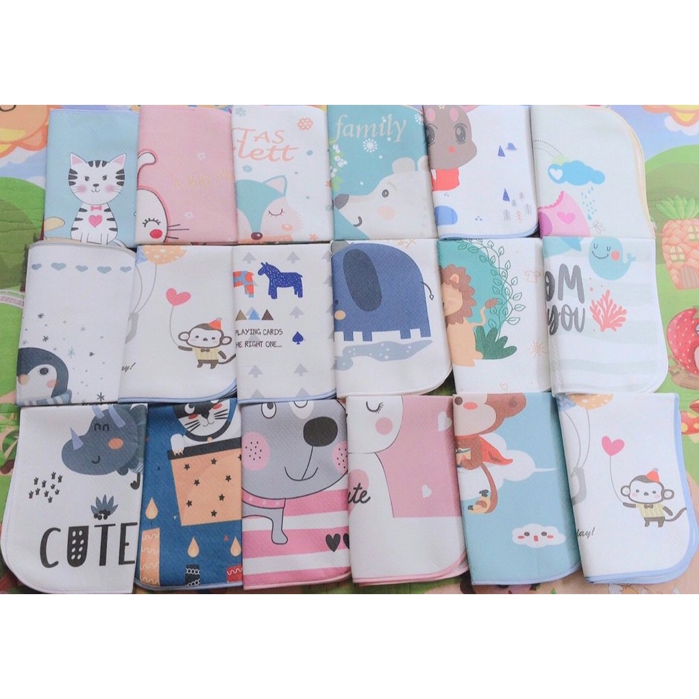 Lót chống thấm 4D cho bé sơ sinh công nghệ mới thoáng khí kích thước 50x70cm, Tấm lót thay tã cho bé Thị Nắng Store