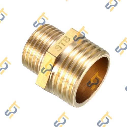 Kép thu - Hai ren ngoài  (Brass pipe fitting reducing-hexagon nipple) - Bằng đồng