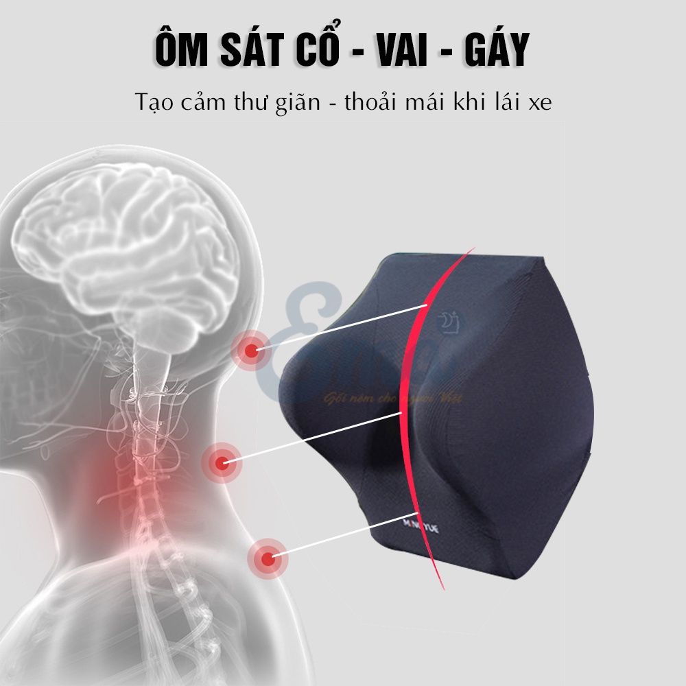 Bộ gối tựa đầu &amp; lưng ô tô cao cấp thiết kế công thái học EMA