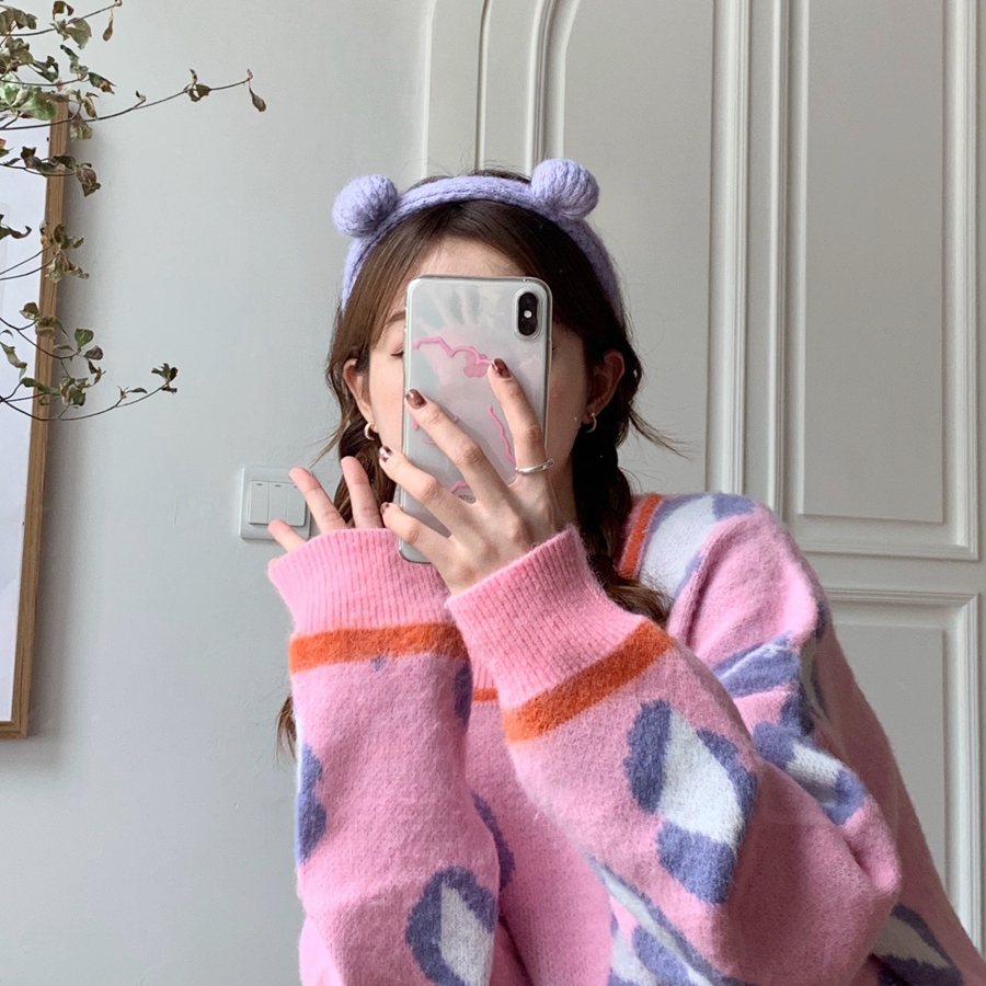 Băng Đô Cài Tóc J20112304 Vải Len Đáng Yêu Cho Nữ