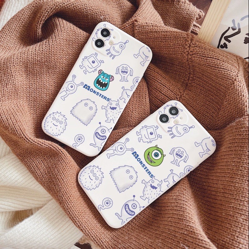 Ốp Lưng Iphone Mini Monster Kem Cạnh Vuông 🚚 FREESHIP 🚚 Độ Thiết Kế iPhone 12, Chống Sốc