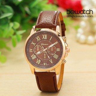 Đồng hồ Unisex Geneva dây da nâu