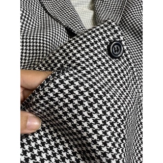 Áo khoác dạ kẻ cổ vest
