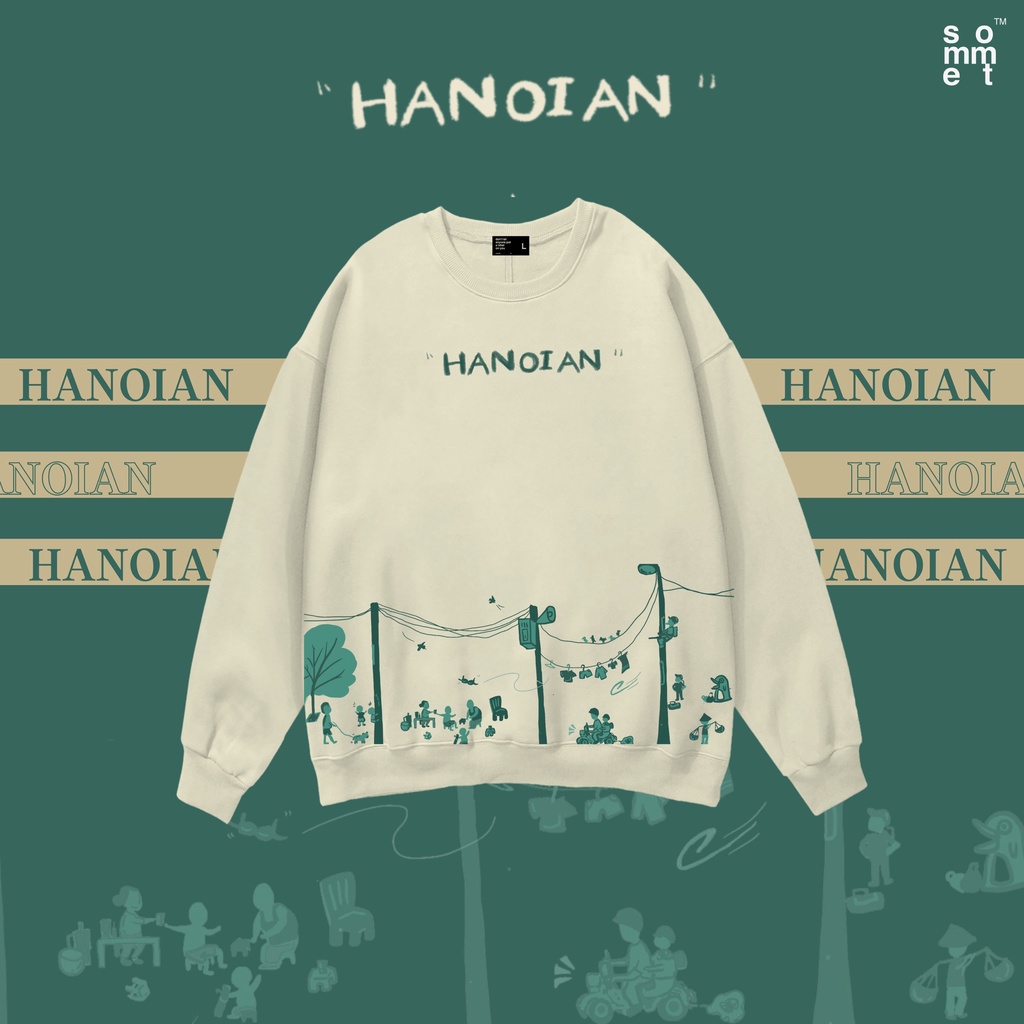 Áo sweater nỉ dày dặn Hanoian ver 2022 - SW03