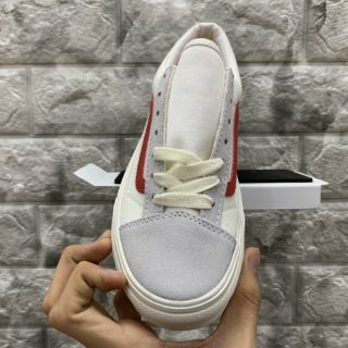 < VIDEO + ẢNH THẬT > GIÀY SNEAKER TRẮNG KẺ ĐỎ THẤP CỔ