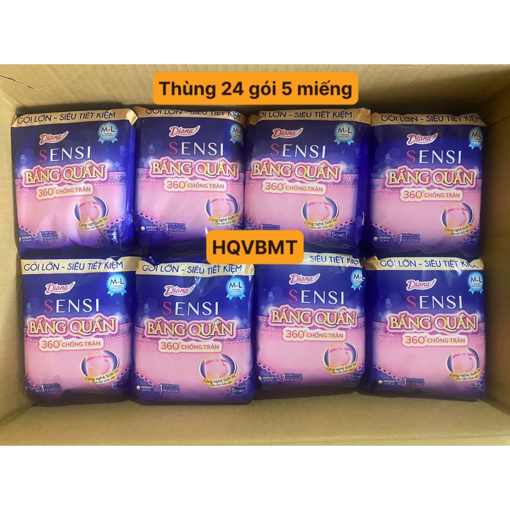 Băng đêm dạng quần Diana 5 chiếc/gói size ML - gói tiết kiệm Chính Hãng date mới