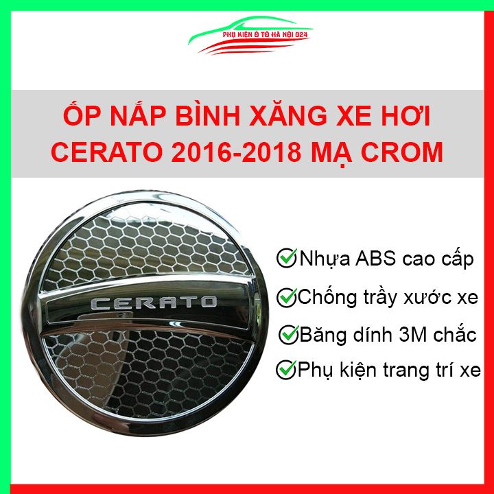Ốp nắp xăng Cerato 2016-2018 mạ crom bảo vệ chống trầy trang trí ô tô