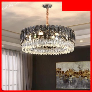 Chùm Pha Lê Đen K9 Cao Cấp Phi 600 Đèn Chùm Trang Trí Phòng Khách Đèn Chùm Pha lê Hiện Đại Bảo Hành 24 Tháng