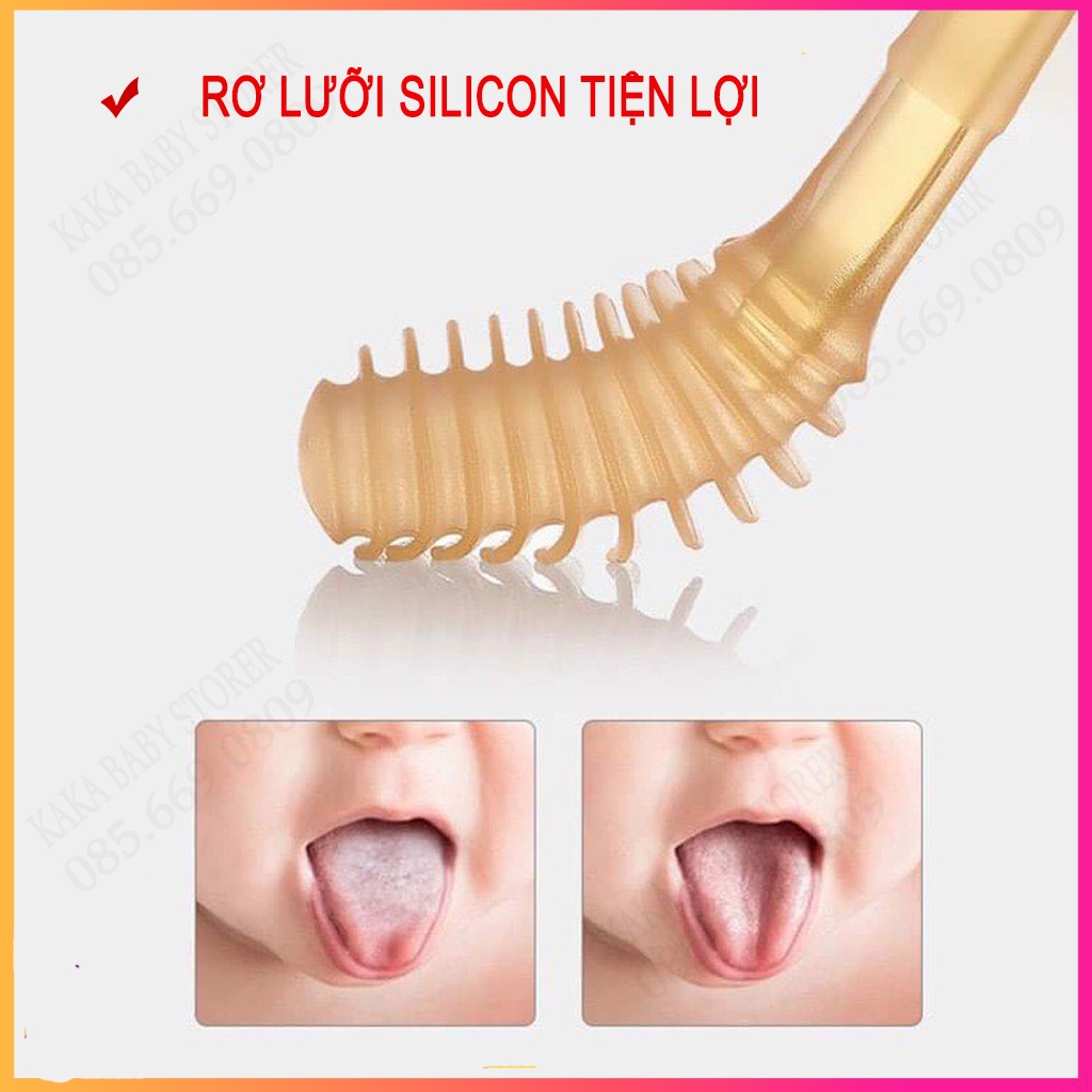 Combo bàn chải silicon cho bé và rơ lưỡi, rèn luyện thói quen đánh răng cho bé mỗi ngày, dành cho bé từ 0 -18 tháng