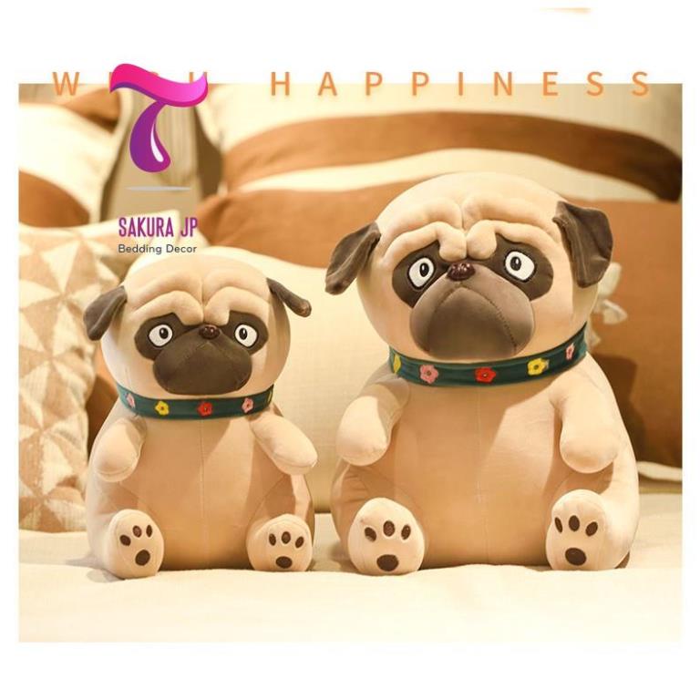 HÀNG MỚI-  Chó Bông Pug Mặt Xệ Dễ Thương SIZE TO - Cho Pug Mặt Ngáo Ngơ Cute - Thú Nhồi Bông Nhập Khẩu