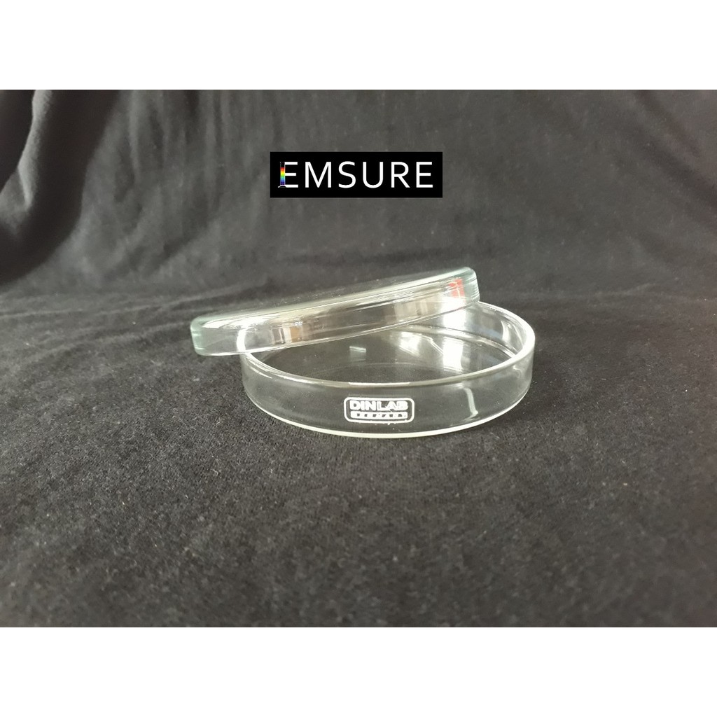 1 cặp Đĩa petri thủy tinh chịu nhiệt tiêu chuẩn DIN Đức | PETRI DISHES - glass [EMSURE005]