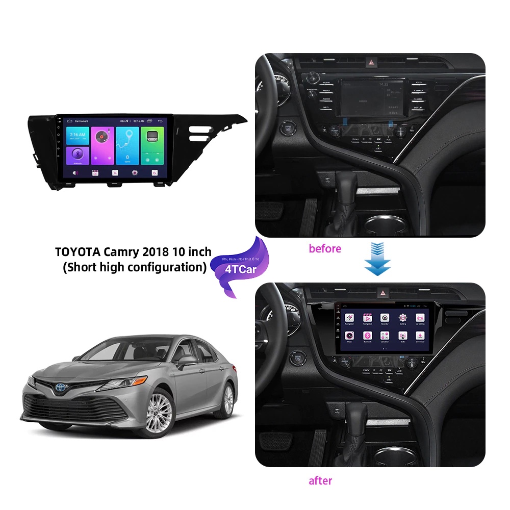 mặt nạ dưỡng xe Toyota Camry 18-19 lắp màn android 9inch