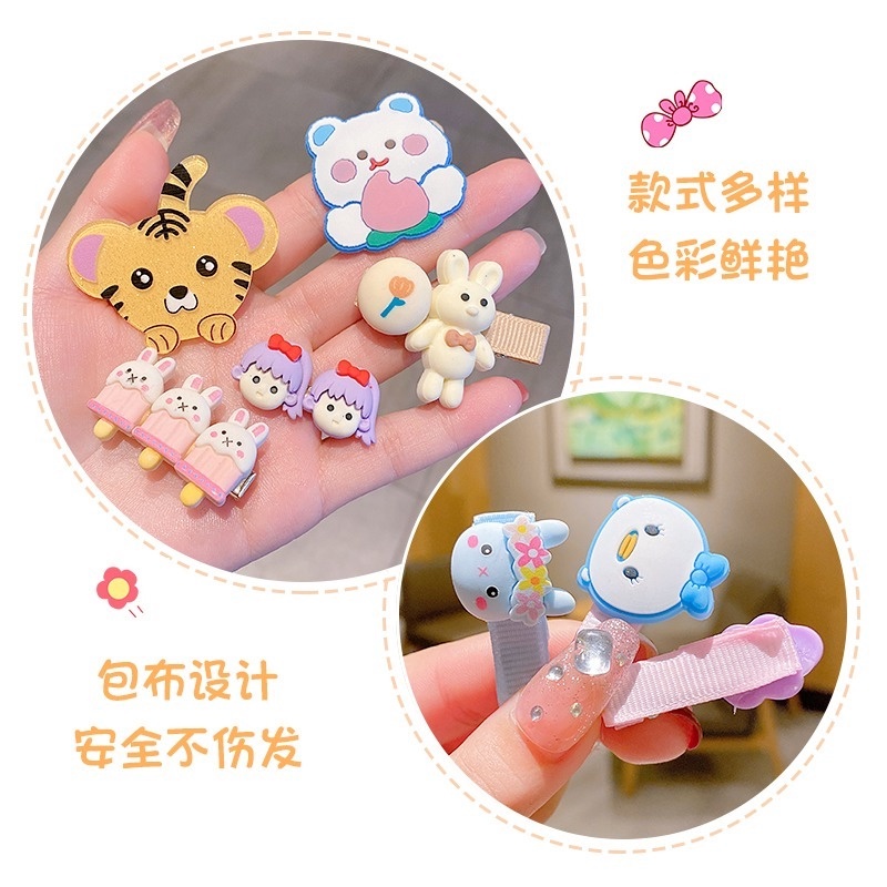 Set 14 Kẹp Tóc Mái Cute Ngang Họa Tiết Hoạt Hình Dễ Thương Phong Cách Hàn Quốc Cho Bé