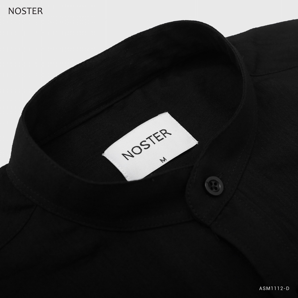 Áo sơ mi nam dài tay cổ tàu, vải linen mềm mại, kiểu dáng basic - Thương hiệu NOSTER mã ASM1112