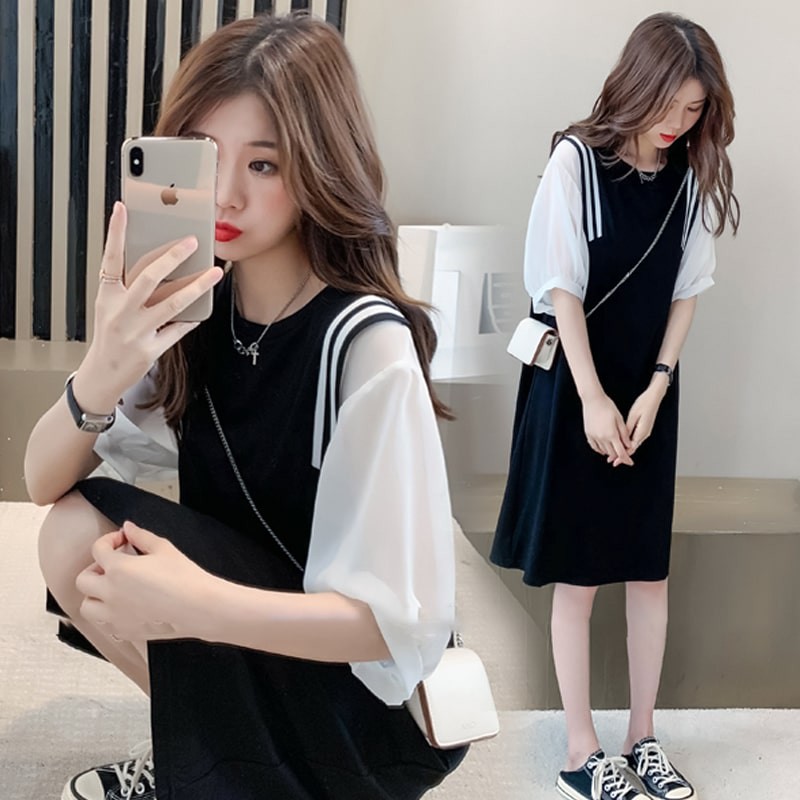 Đầm Bầu Mùa Hè Tay Lỡ Váy Bầu Dáng Suông Công Sở Mặc Nhà HD3601 Honey Mommy