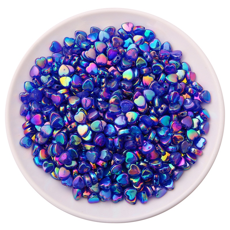 Set 100 Hạt Nhựa Acrylic Hình Ngôi Sao/Trái Tim Màu Kẹo Trong Suốt 10mm Làm Trang Sức DIY