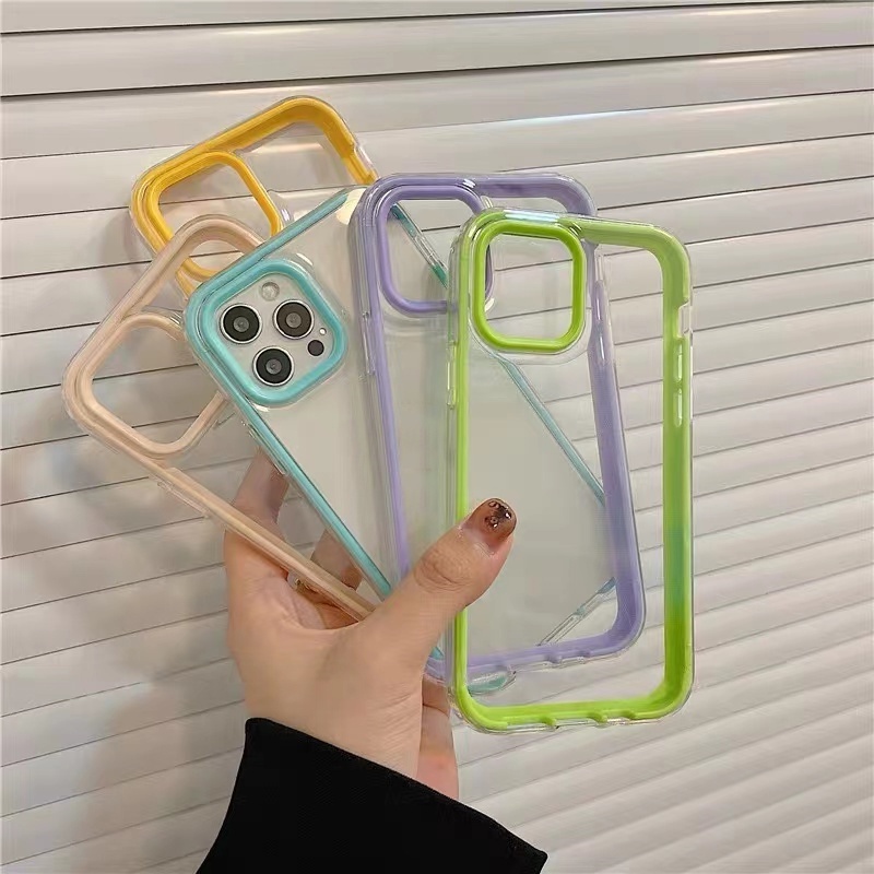 Ốp Điện Thoại Mềm Trong Suốt Màu Kẹo Cho iPhone 14 13 12 11 Pro Max X Xr Xs Max SE2020 8 7 Plus