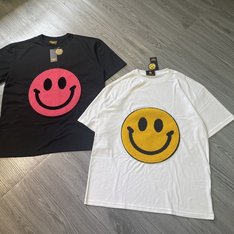 Áo Drew thêu xù cao cấp Áo thun drew thêu xù mặt cười