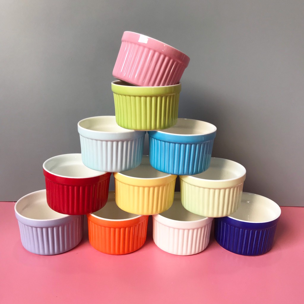 Hũ sứ RAMEKIN (11 màu), Hũ Sứ Làm Bánh Flan, Caramen, Bỏ Lò, Chịu Nhiệt