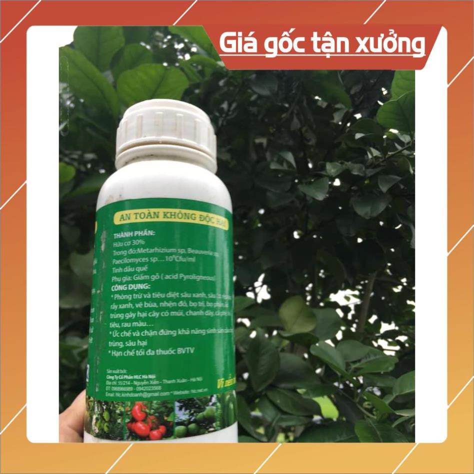 CHẾ PHẨM TRỪ SÂU SINH HỌC BIO PLUS HLC CHUYÊN DIỆT CÁC LOẠI SÂU VẼ BÙA, NHỆN ĐỎ, TRĨ, RẦY, RỆP,... CHO CÂY TRỒNG - 500ML