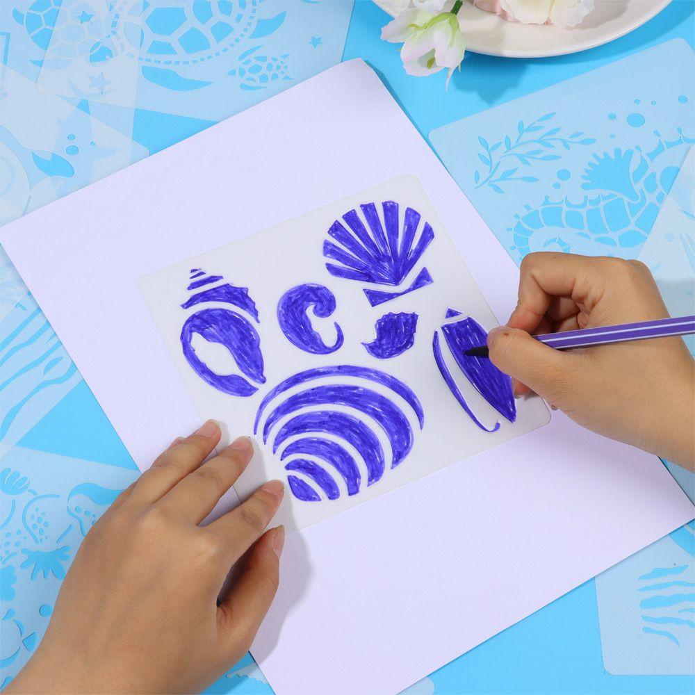 Khuôn Vẽ Tranh Hình Sinh Vật Biển Bằng Gỗ DIY