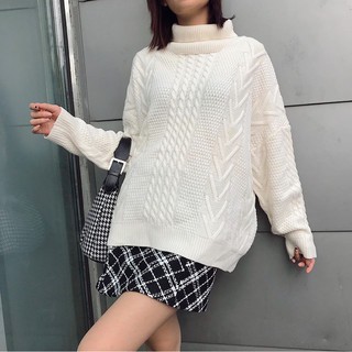 Áo len oversize vặn thừng cổ lọ A1877