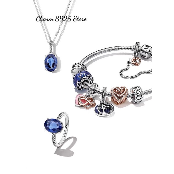 COMBO BỘ VÒNG TAY PAN ALE MIX 7 HẠT CHARM BẠC S925 CAO CẤP