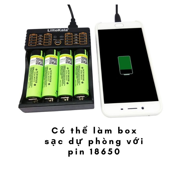 Bộ Sạc Pin Liitokala Lii-402, 4 khe sạc được nhiều loại Pin 26650, 22650, 18650, 18490, 18350, 17670, AA, AAA…