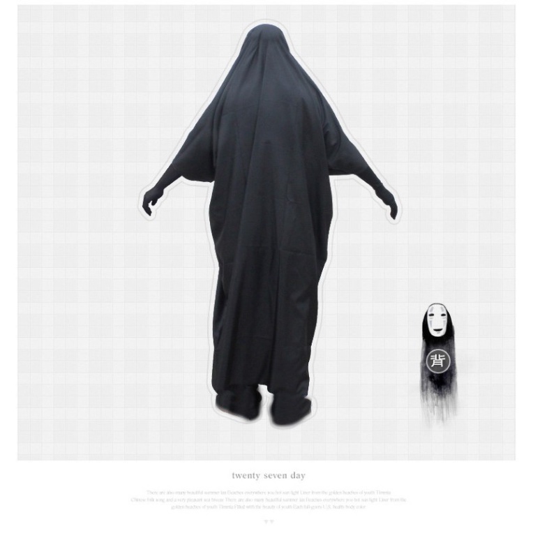 Set bộ hóa trang áo choàng đen + mặt nạ vô diện mã VBJ80 SZIPPER