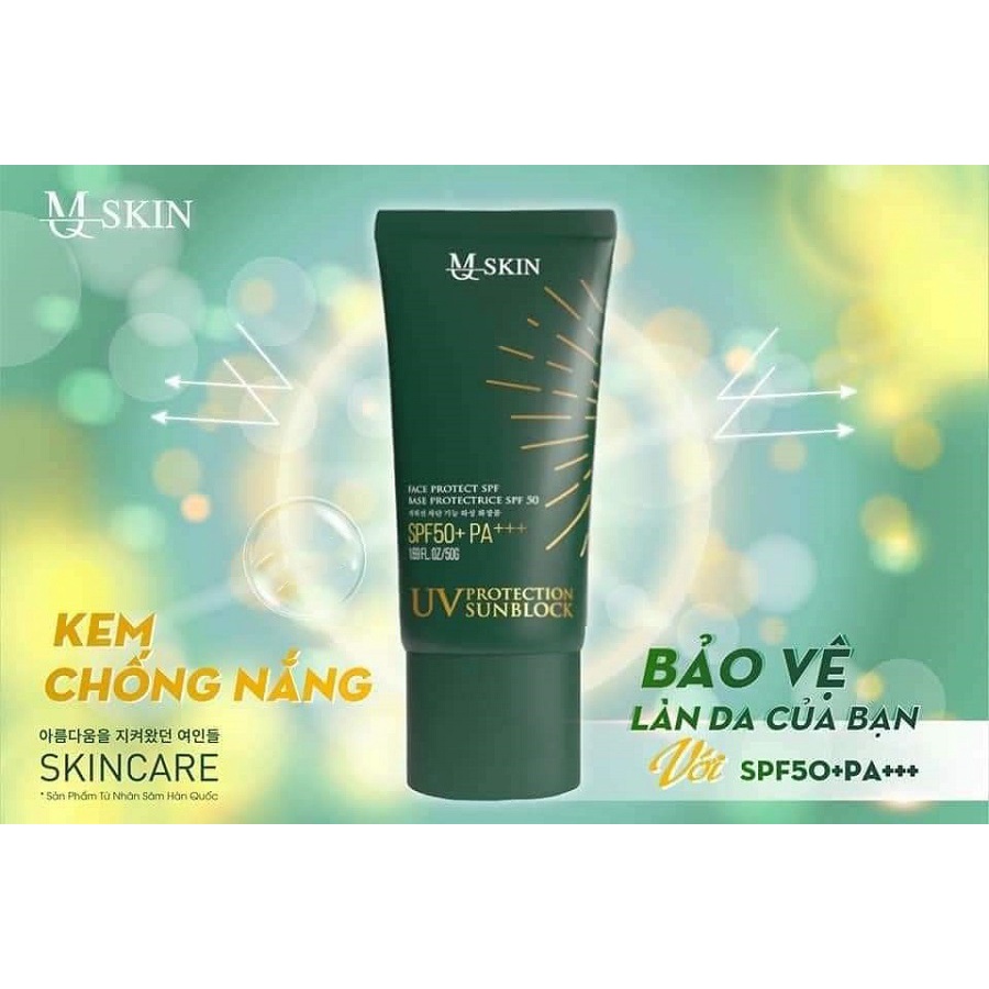 Kem chống nắng cho da khô MQ Skin bảo vệ khỏi những hư tổn ánh nắng Protection sunblock 50g - Beauty at home