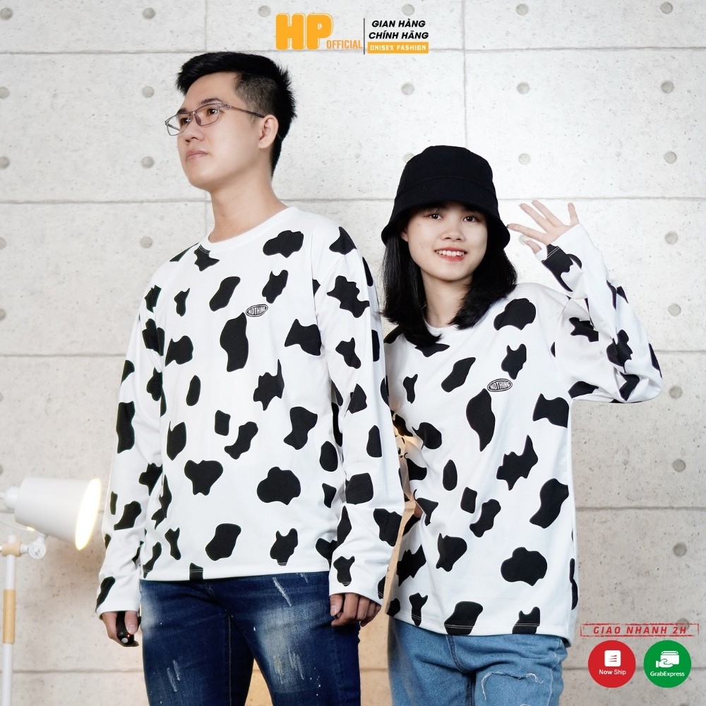 Áo Thun Bò Sữa Tay Dài dáng rộng Unisex nam nữ phong cách Ulzzang hottrend | BigBuy360 - bigbuy360.vn