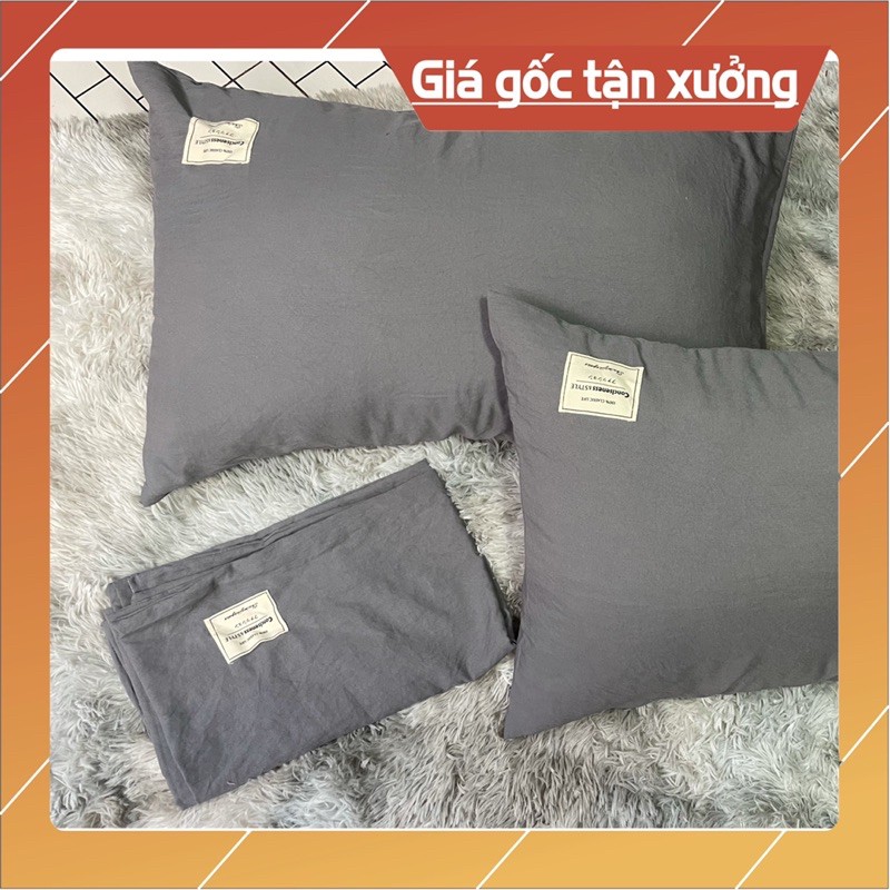 Vỏ gối cotton đơn sắc siêu mềm mịn,khô thoáng