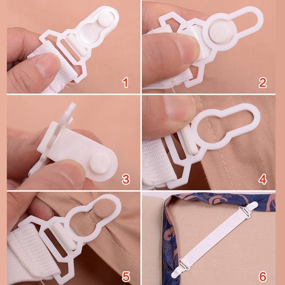 4 kẹp căng ga giường ngủ co giãn giúp giữ chặt không trơn tuột