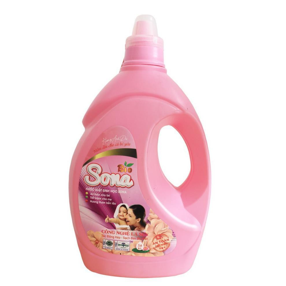Nước Giặt quần áo sinh học SoNa loại 3.6kg Hương Anh Đào