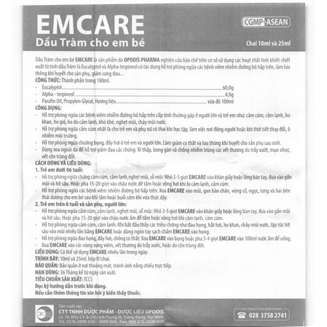 Dầu tràm EMCARE 10ml - 25ml [CHÍNH HÃNG] - Dầu khuynh diệp cho em bé
