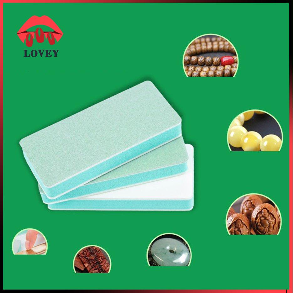 [Hàng mới về] Khối dũa đánh bóng móng tay hai mặt lục và trắng đa năng