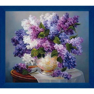 Tranh đính đá bình hoa tím size50x50cm