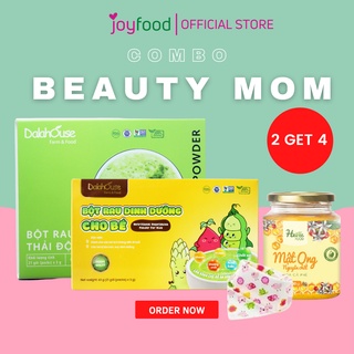 Bột Rau Củ Cho Bé và Combo Detox Thải Độc Cơ Thể Cho Mẹ Dalahouse, Tặng yếm cho bé ăn dặm