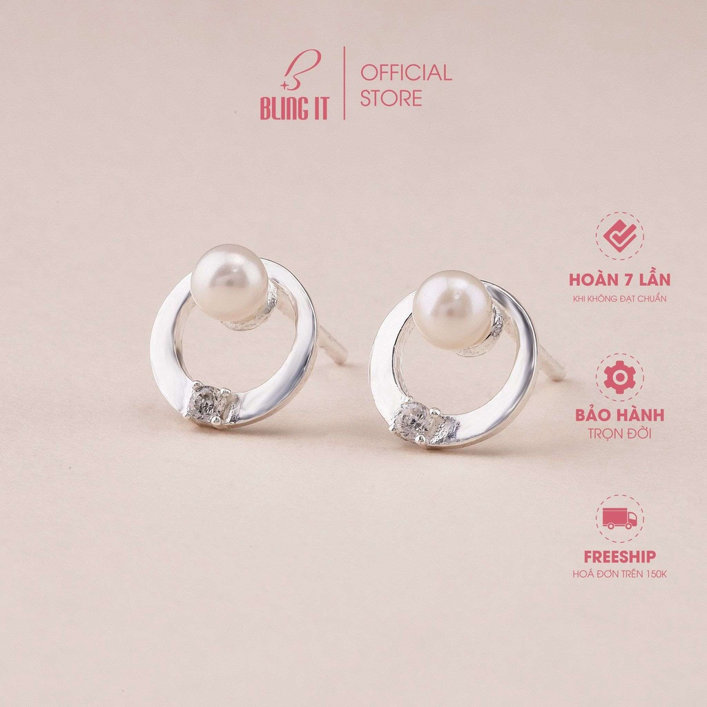 Khuyên tai bạc nữ 925 BLING IT nữ tính hàn quốc BIBT521