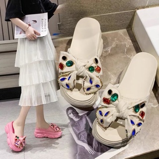 [Order15-20ngày] Dép bánh mì nơ đế gấu cao 8cm