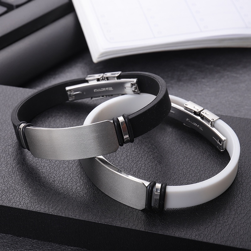 Vòng Tay Khắc Chữ ECGIFT BR047 Bằng Thép Không Gỉ Cho Nam