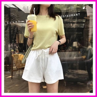 Quần Short nữ chất đũi, ống rộng phong cách hàn quốc