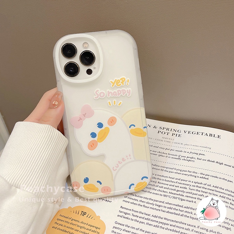 Ốp Điện Thoại TPU Mềm Dạng Nhám Họa Tiết Vịt Hoạt Hình Dễ Thương Cho iPhone 13 Mini 12 Pro Max 11 Xr Xs Max X 7 8 Plus 12Mini