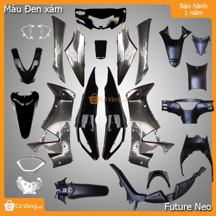 Vỏ nhựa xe máy Future Neo 125 nhựa ABS trắng cao cấp màu ĐEN XÁM