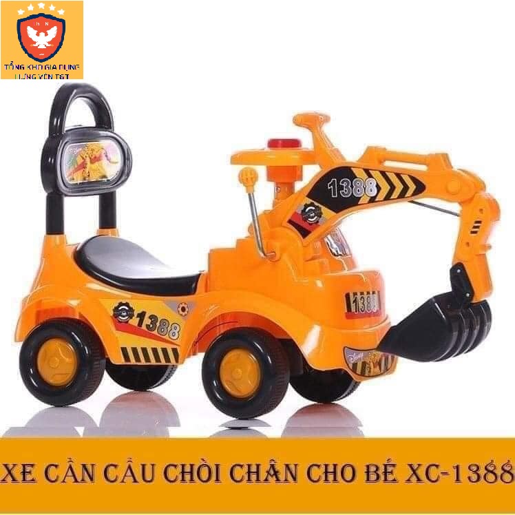 ĐỒ CHƠI XE CẨU 1388 CHO BẾ YÊU CÓ PHÁT NHẠC VÀ ĐÈN/ ĐỒ CHƠI VẬN ĐỘNG NGOÀI TRỜI XE CẨU CHÒI CHÂN CHO BÉ