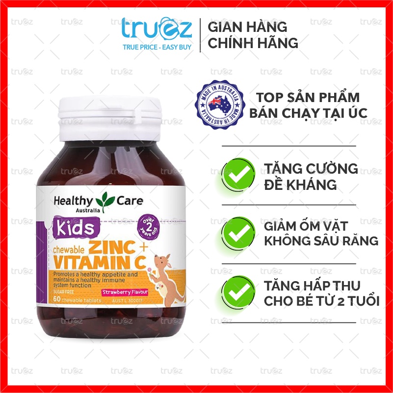 Healthy Care Zinc + Vitamin C 60 viên [Chính hãng]
