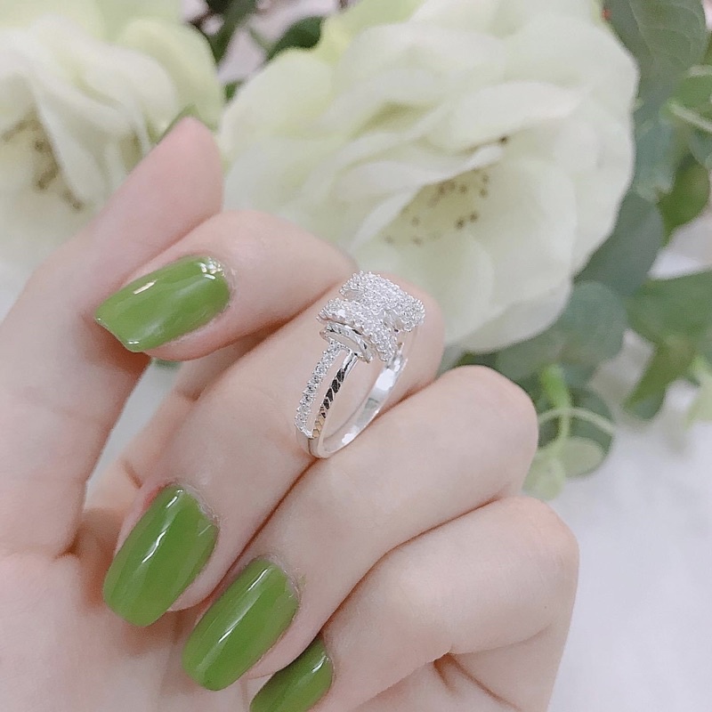 Nhẫn hermes bạc ta dày dặn - Nhẫn nữ bạc ta - Vàng bạc bạc Khải Khải