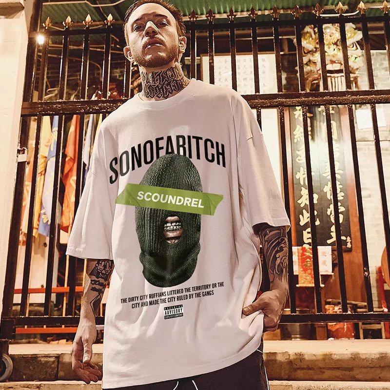 Áo Nam hiphop Tay Ngắn In Hình Cá Tính Size M-3Xl